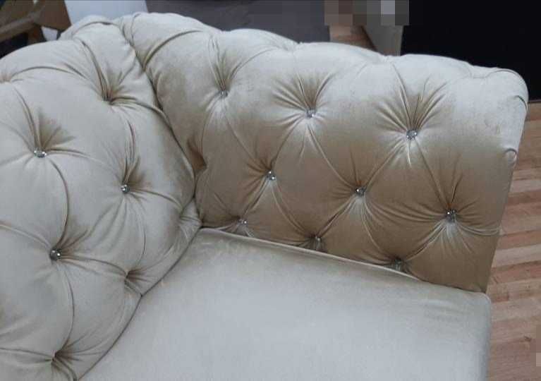Piękna szampanska glamour sofa chesterfield