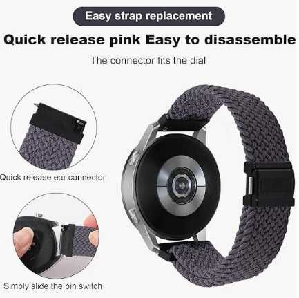 Nylonowy pasek do Samsung Galaxy Watch 3, magnetyczne zapięcie szary