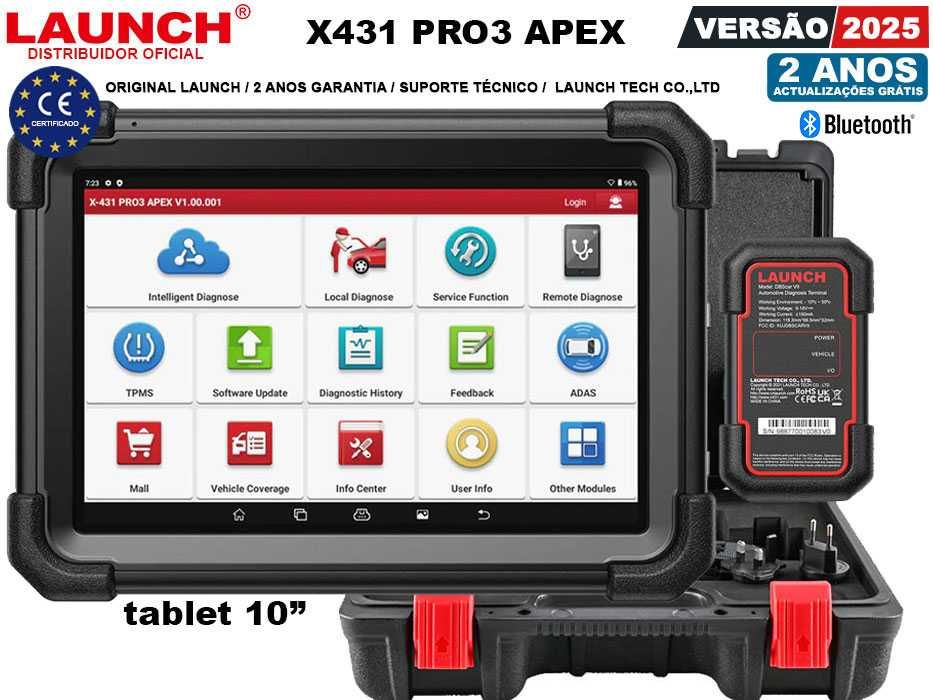 Launch X431 PRO3 APEX Maq Diagnostico OBD 10" Profissional (NOVO)