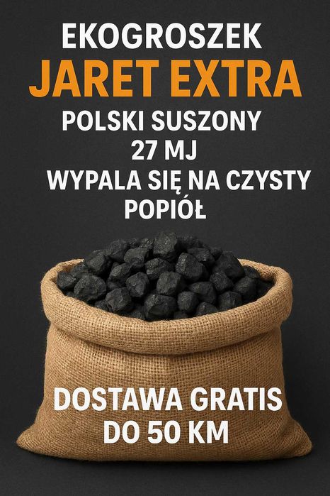 Polski ekogroszek 27 MJ suchy, pakowany, Transport do 50 km gratis