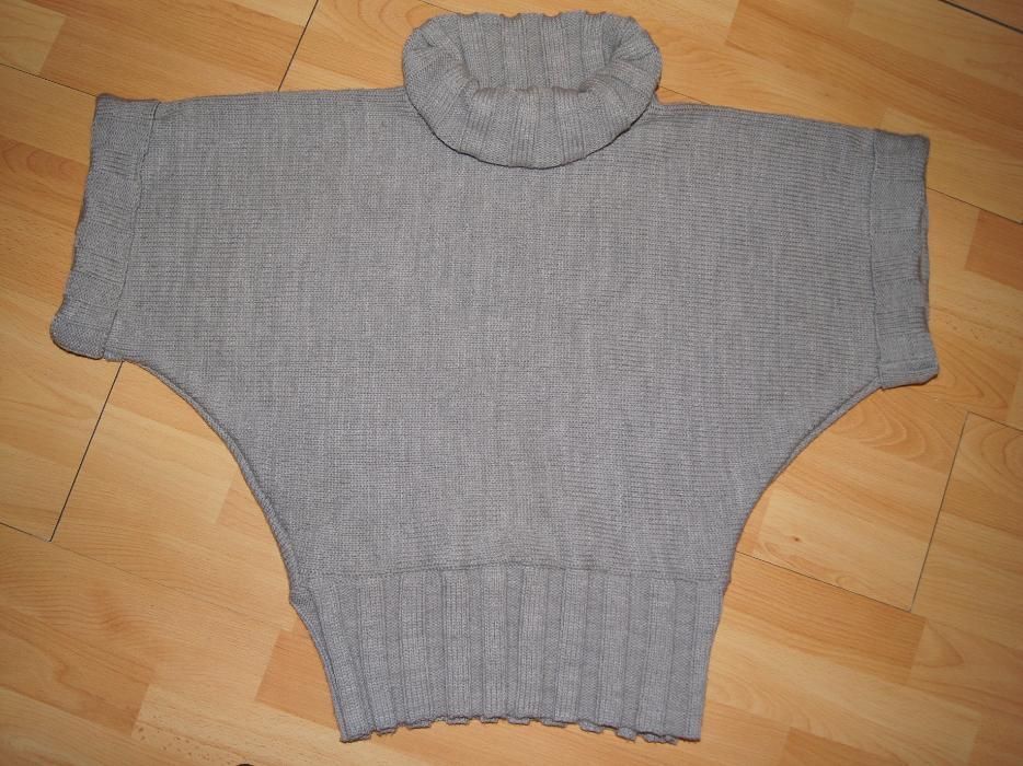 Ciepły sweter nietoperz  szary 40 L 42