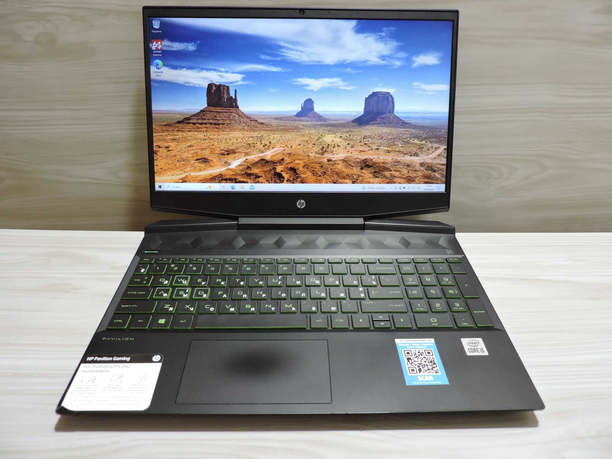 HP Pavillion /15.6 FHD IPS/I5 10300H/16GB/SSD 512Gb/UHD/подсветка