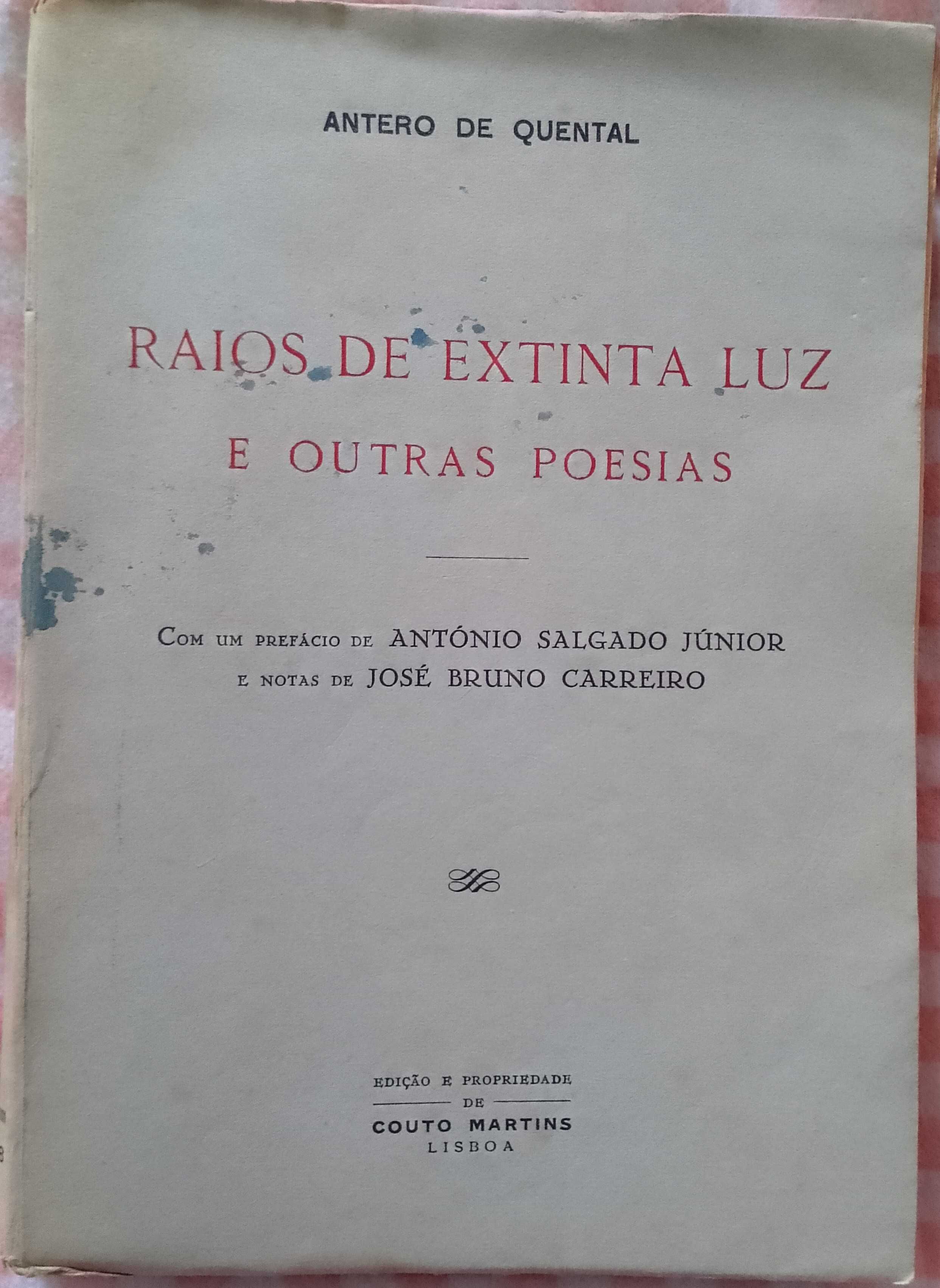Raios de extinta luz e outras poesias, Antero de Quental