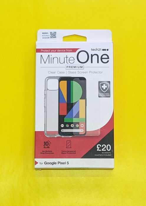 Набір чохол + скло tech21 Evo clear google pixel 5, Гугл піксель