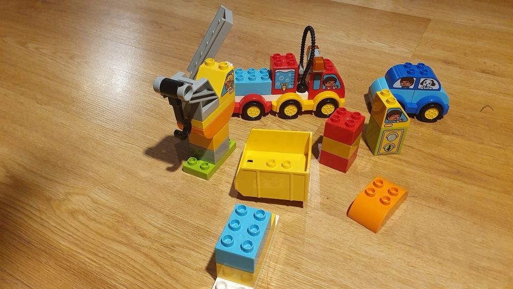 Klocki lego duplo, moje pierwsze samochody, autka.