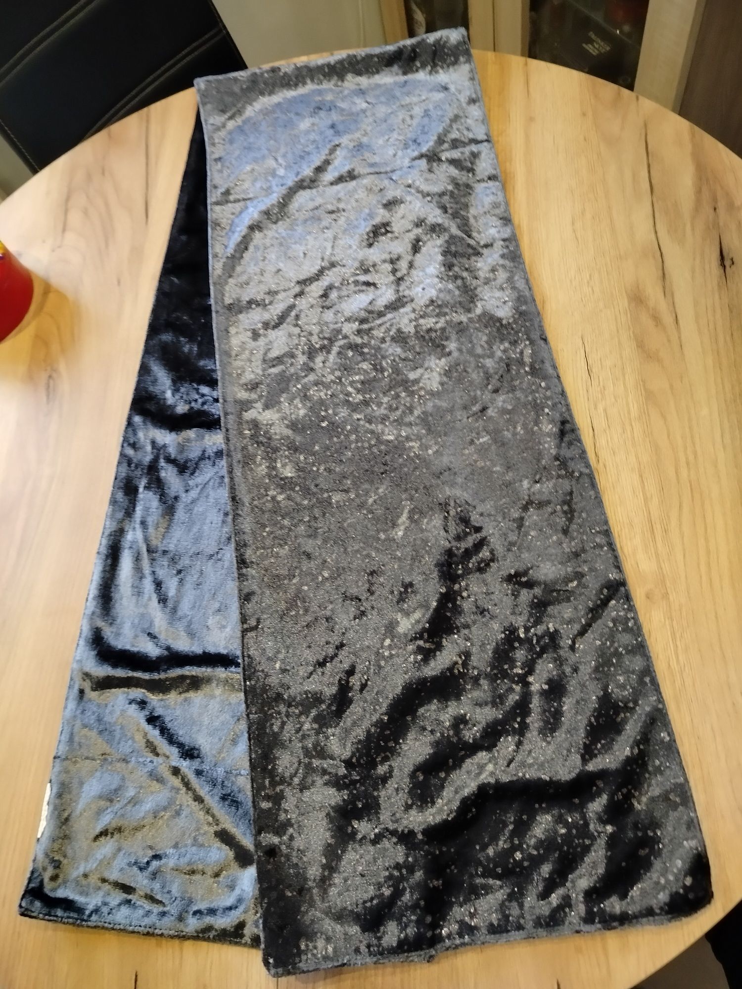 Welurowy Bieżnik 180 x 30 szary
