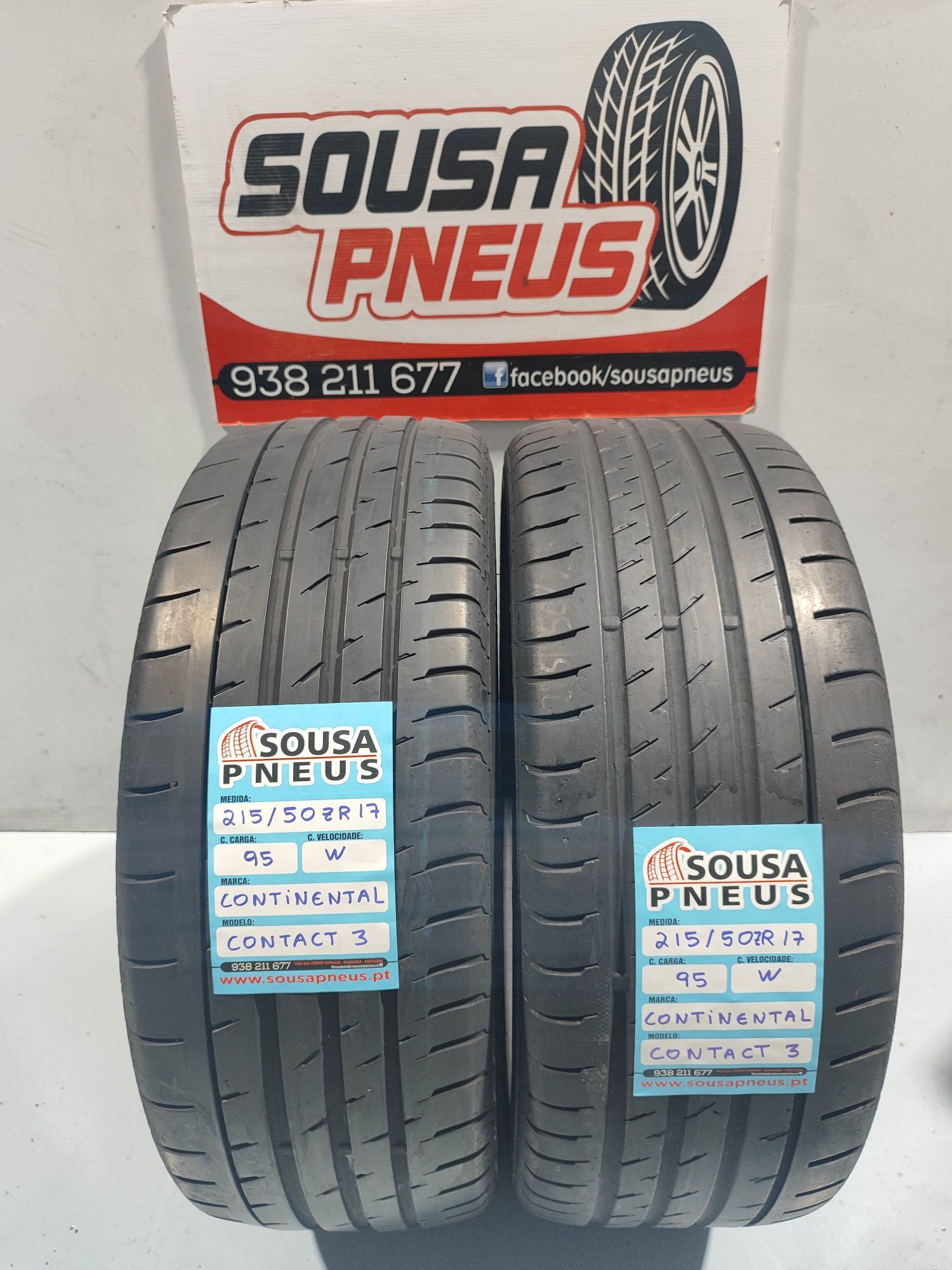 2 pneus semi novos 215-50R17 Continental - Oferta dos Portes