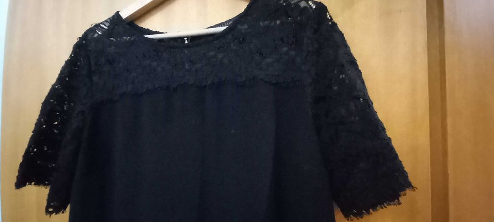 Vestido preto zara tam. XL mangas em renda