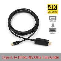 Кабель 4K/30Hz USB Type-C (совместим с Thunderbolt 3/4) to HDMI 1.8m