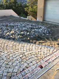 Calçada  portuguesa   lancil pave .porto ,lisboa,faro