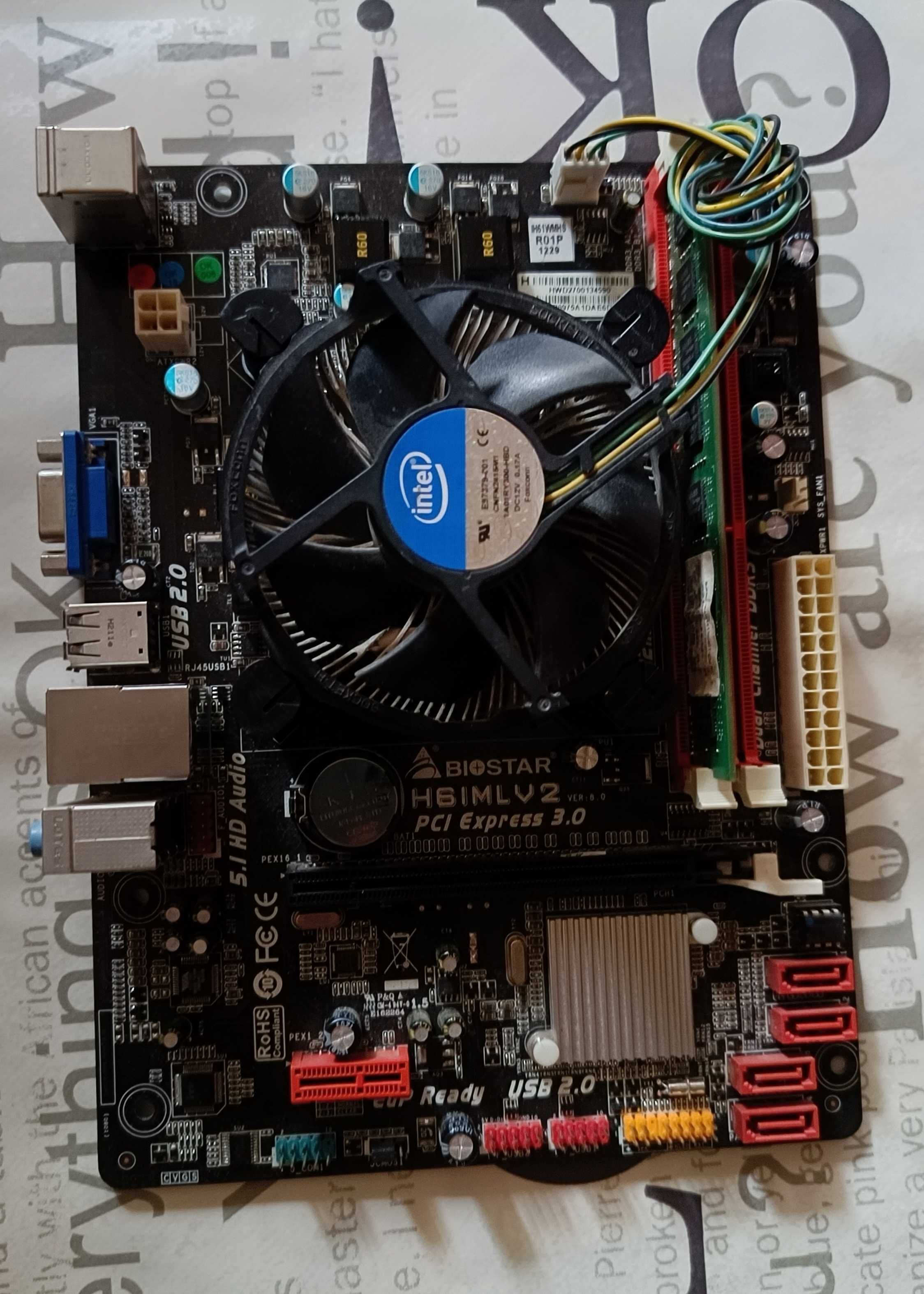 Комплект Socket 1155, Biostar H61MLV2, Core i3 2120, DDR3 4gb