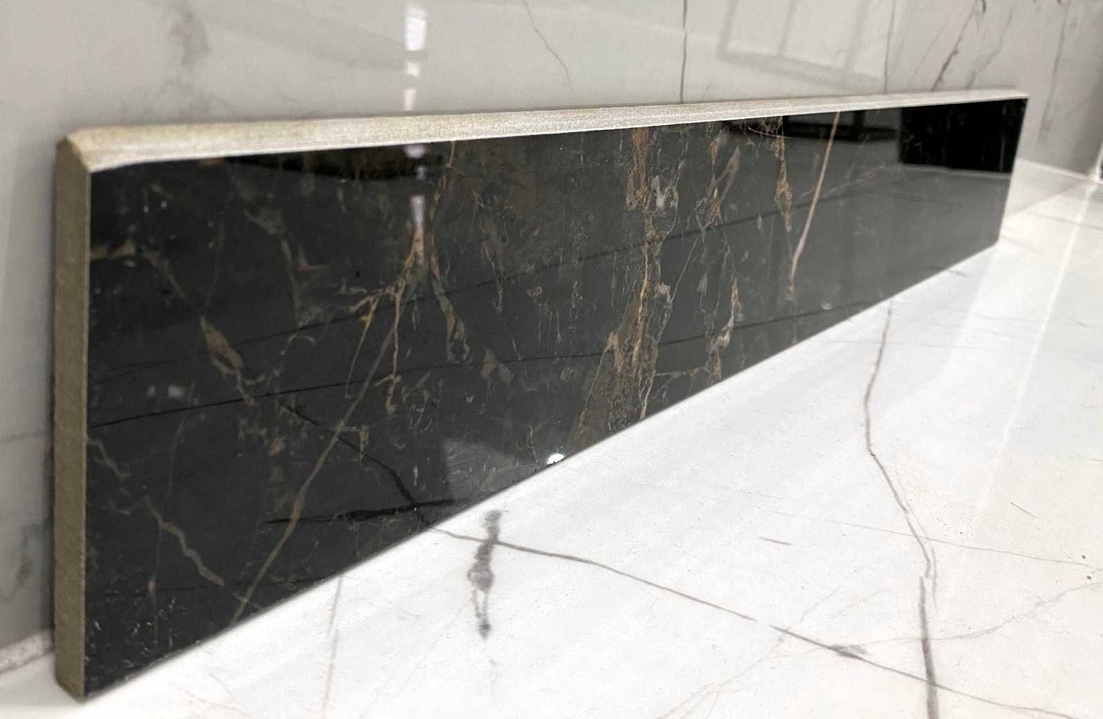 Cokół czarny polerowany z płytek 60 cm - POŁYSK złota żyła MARMUR