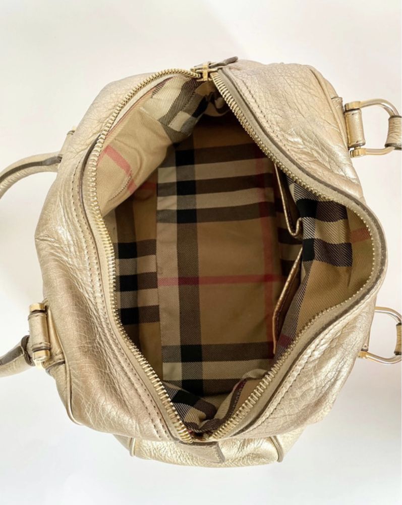 Burberry Prorsum skórzana złota torebka