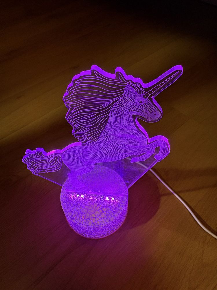 Lampka nocna led jednorożec 3D
