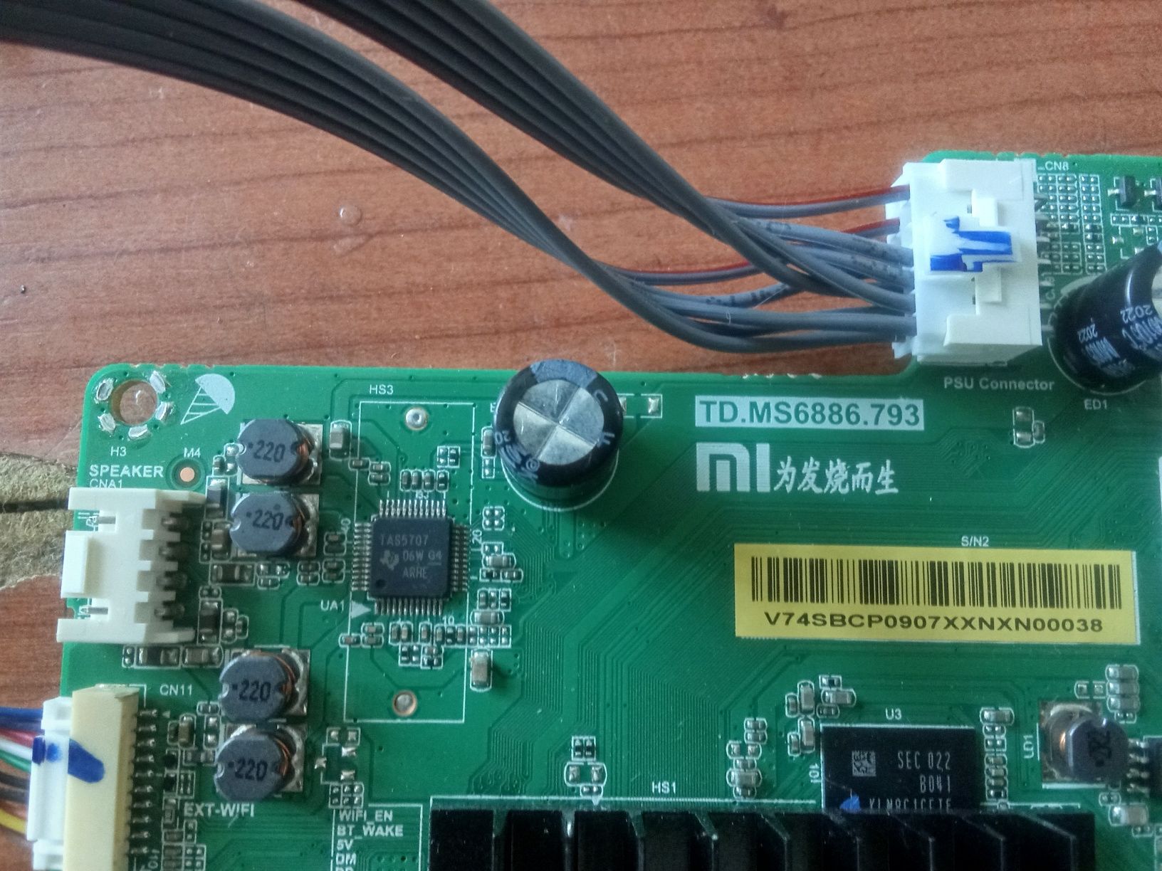 Conjunto Mainboard e Fonte para TV Xiaomi