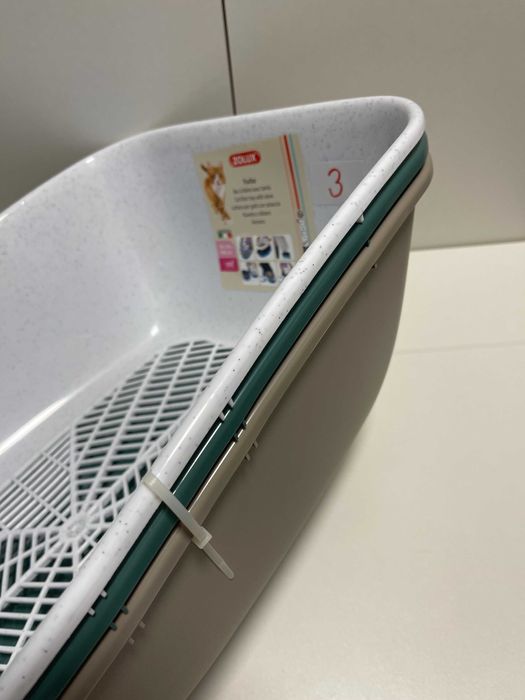 OUTLET Kuweta przesiewowa z sitkiem FURBA Brązowo-zielona 59x39x22cm