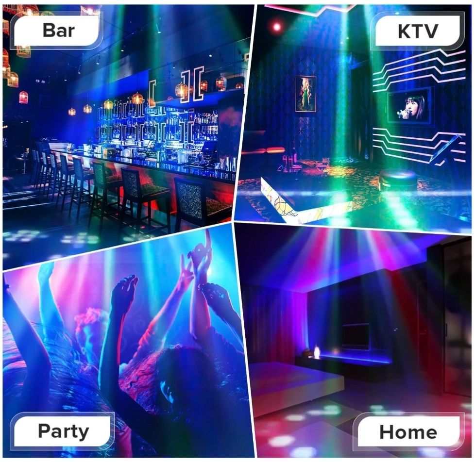 Światła sceniczne RGBW, projektor DJ, zestaw 2 sztuk