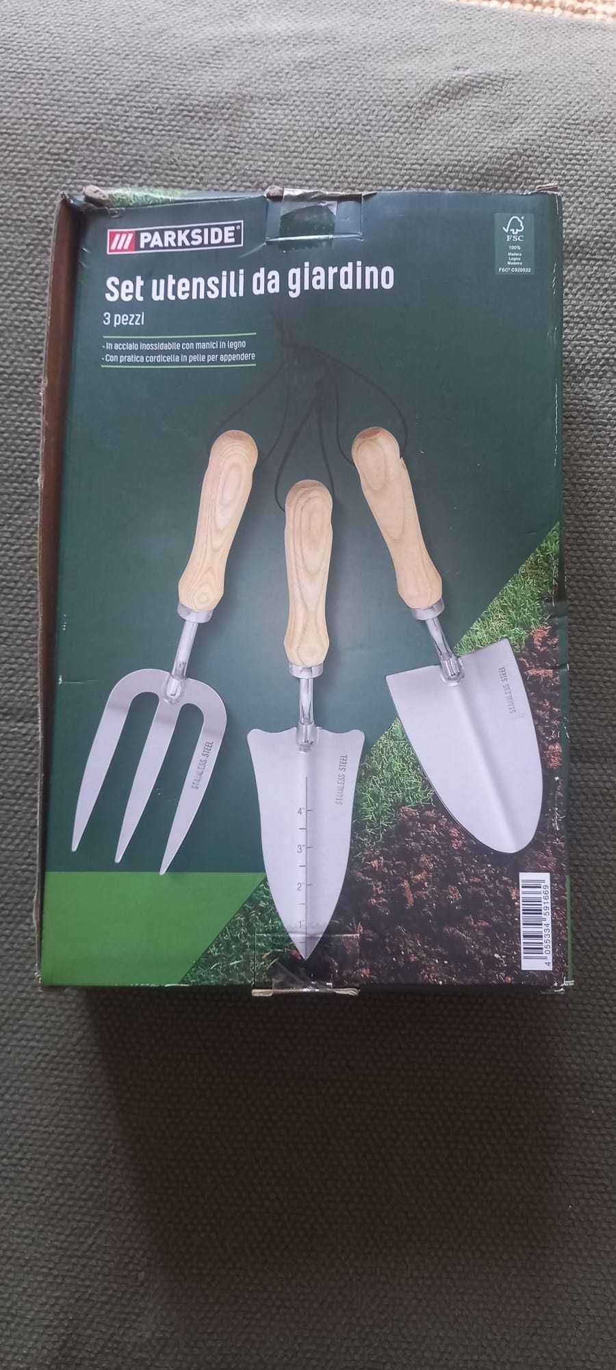 Conjunto Ferramentas Jardim Parkside NOVO -Pá Jardim/Pá Flores/Ancinho