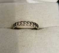 Серебряное кольцо сердца, сердечки, 18 размер, 925