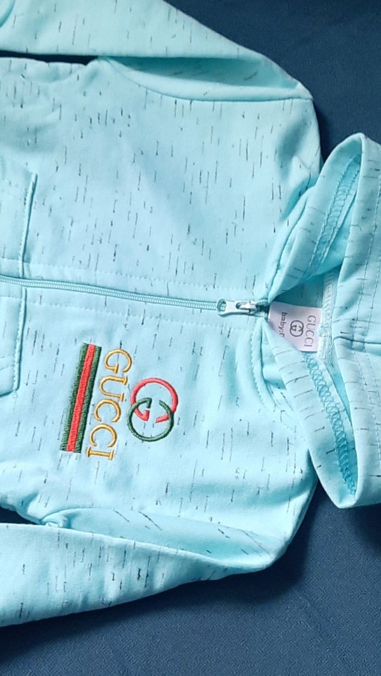 GUCCI Bluza dla noworodka rozpinana z kapturem  r. 0 - 3 mce