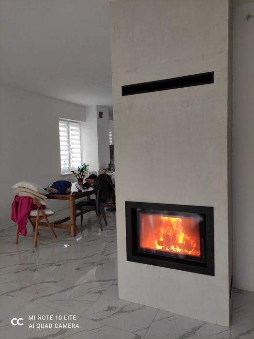 Kominek eko z szybą prostą kominki