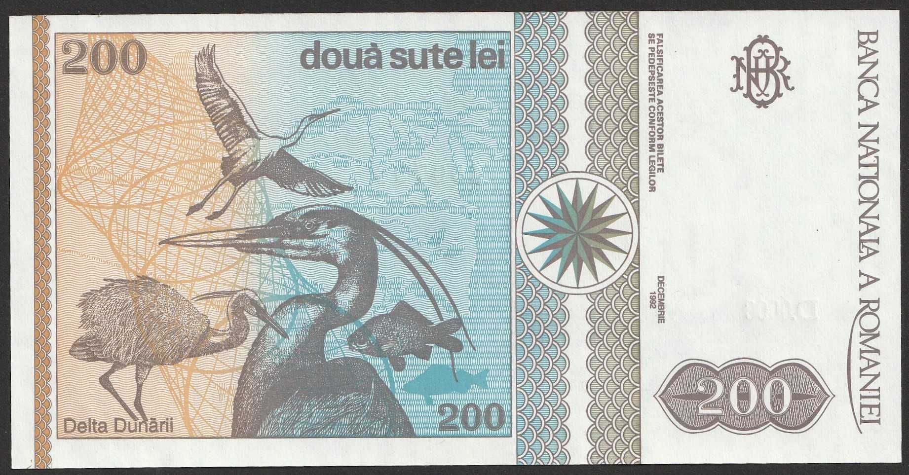 Rumunia 200 lei 1992 - A11  -  Antipa - stan UNC