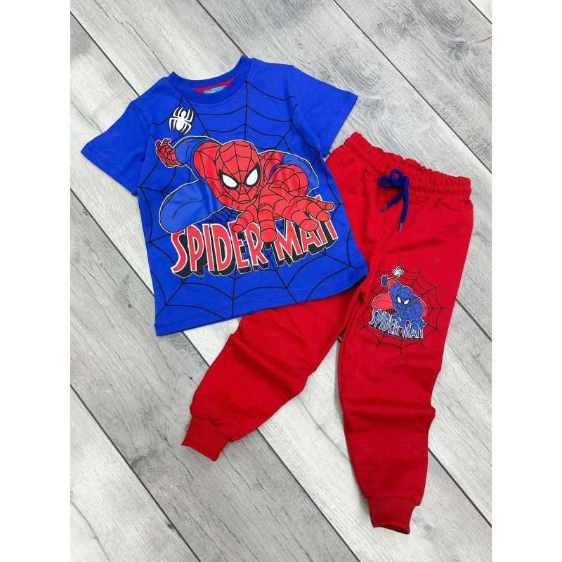 Komplet chłopięcy, dwuczęściowy, koszulka + spodnie Spiderman