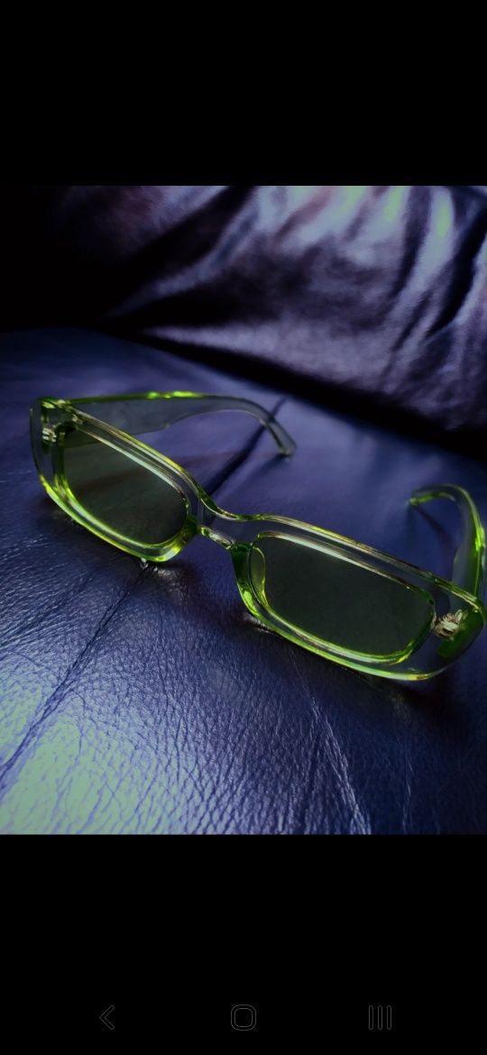 NOWE Zielone przeciwsłoneczne okulary jelly y2k