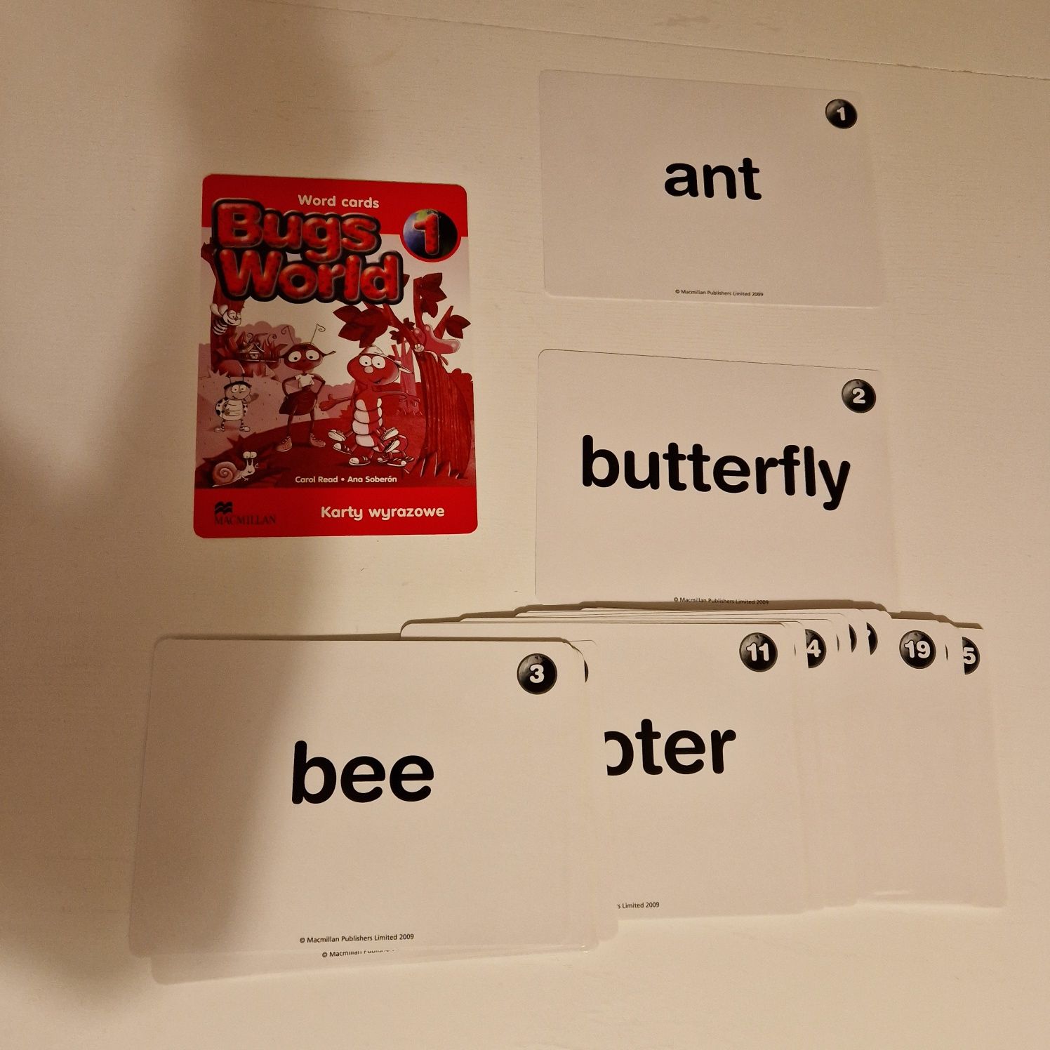 word cards bugs world 1