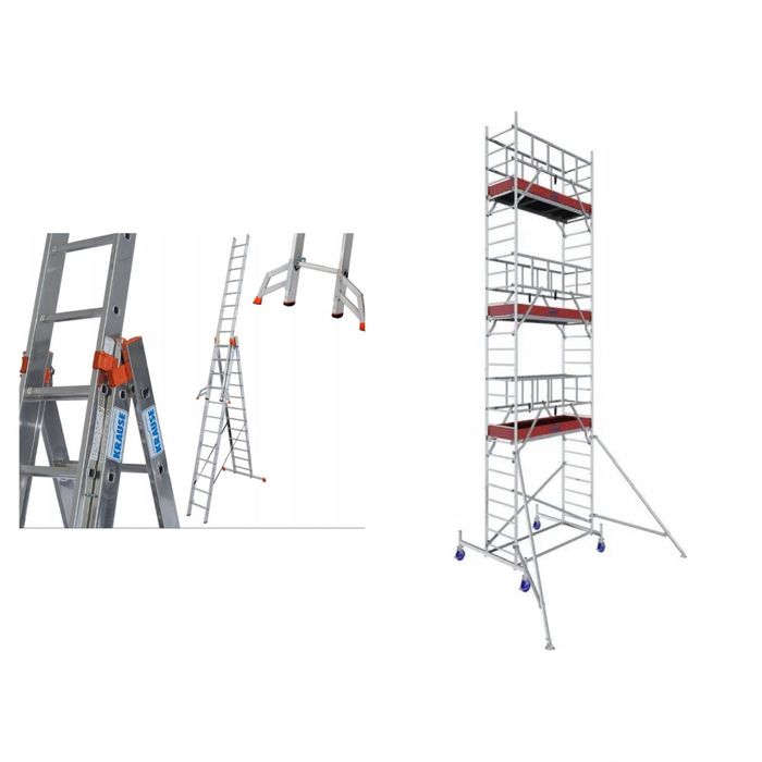 Wynajem , rusztowanie aluminiowe Krause Protec 6.3 m/ drabina 9,3 m