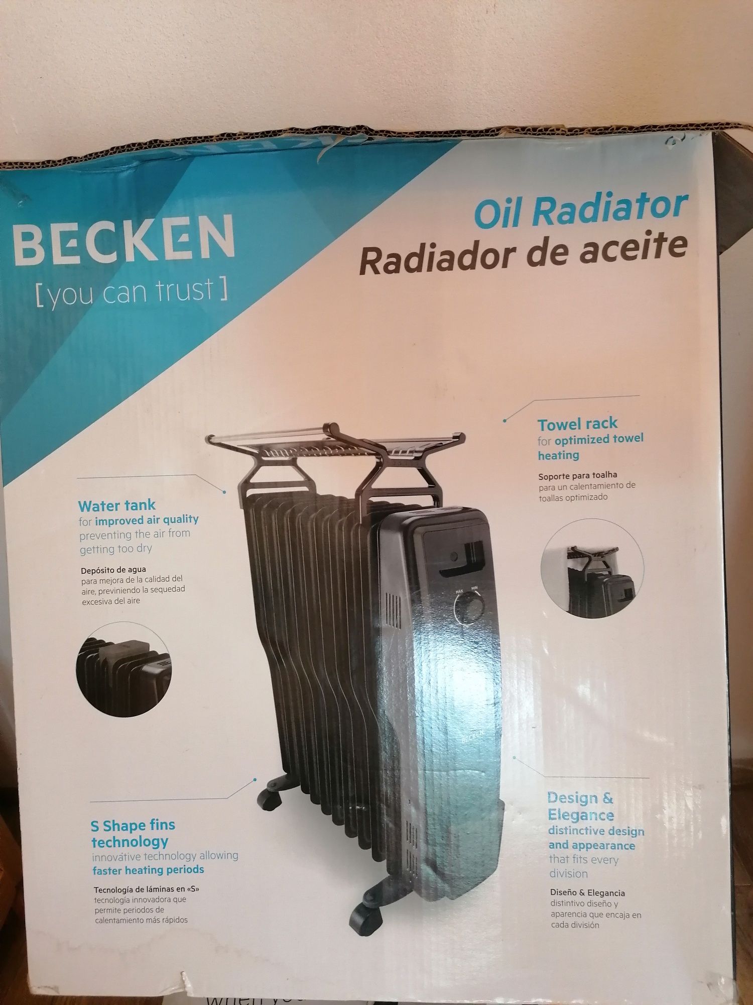 Aquecedor preto a óleo Becken