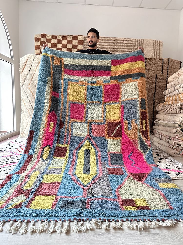 Oryginalny, ręcznie tkany marokański dywan Boujaad