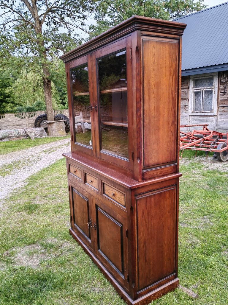 Komoda z nadstawką z litego dębu