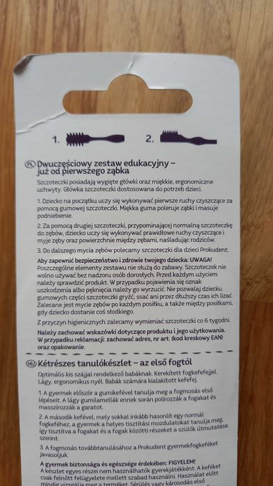 Dwuczęściowy zestaw edukacyjny Babydream, gryzak, szczoteczka 2 sztuki