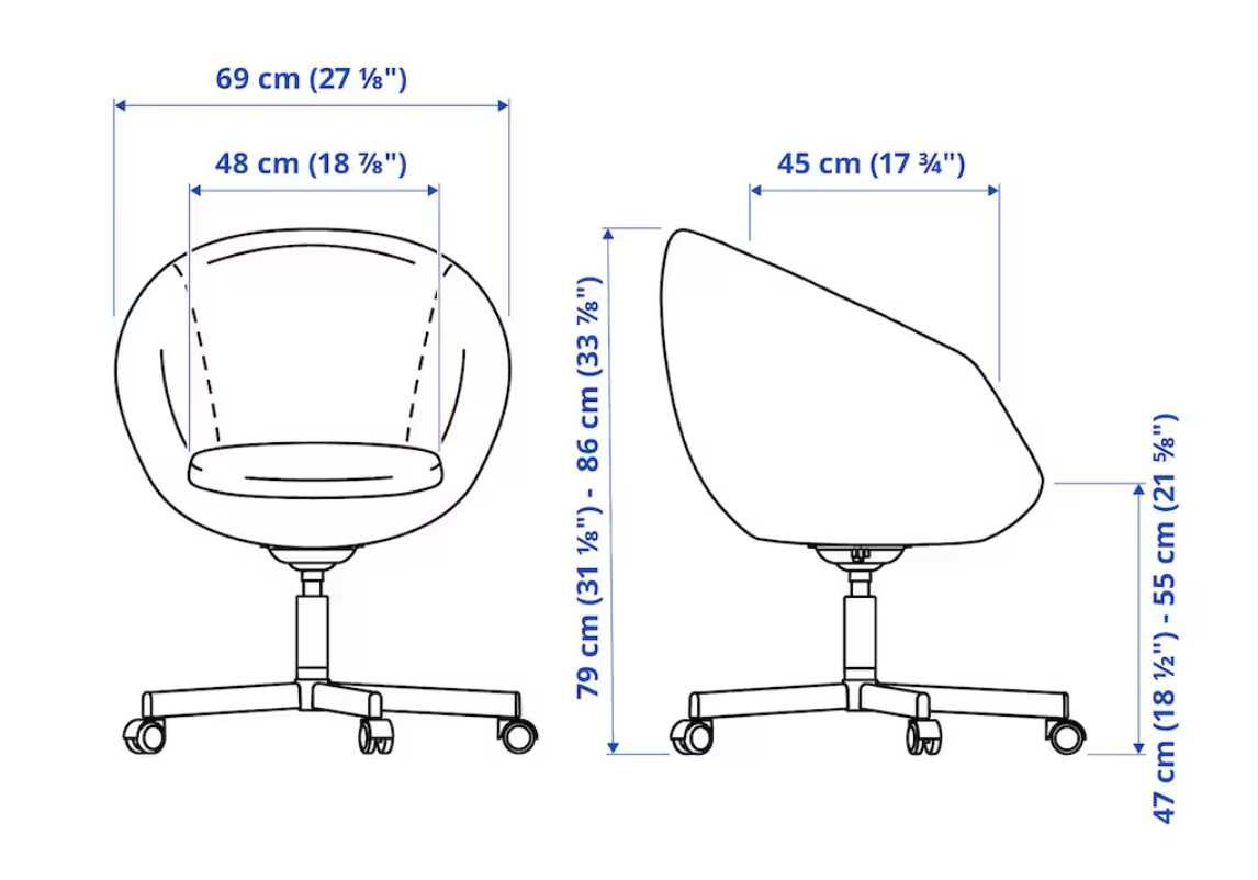 Cadeira branca c/ rodinhas IKEA