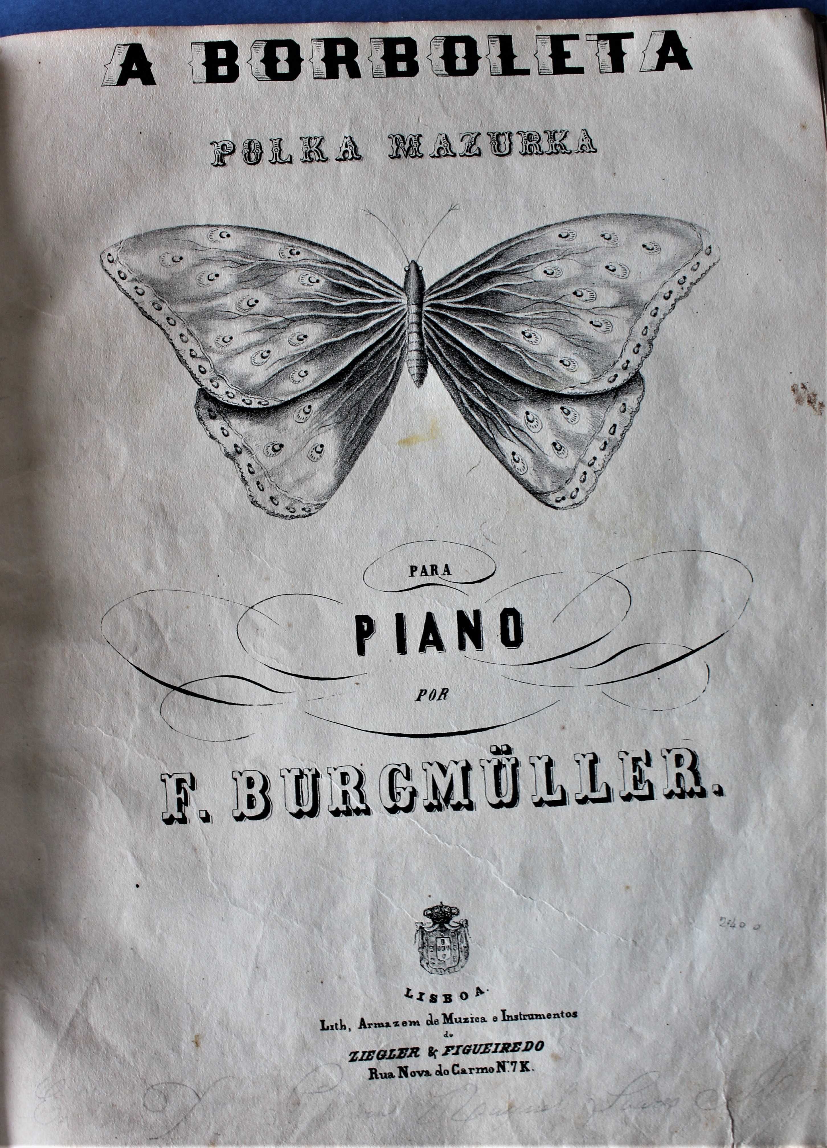 INAUGURAÇÃO CAMINHOS DE FERRO 1853 POLKA PAUTAS MUSICAIS INVULGAR