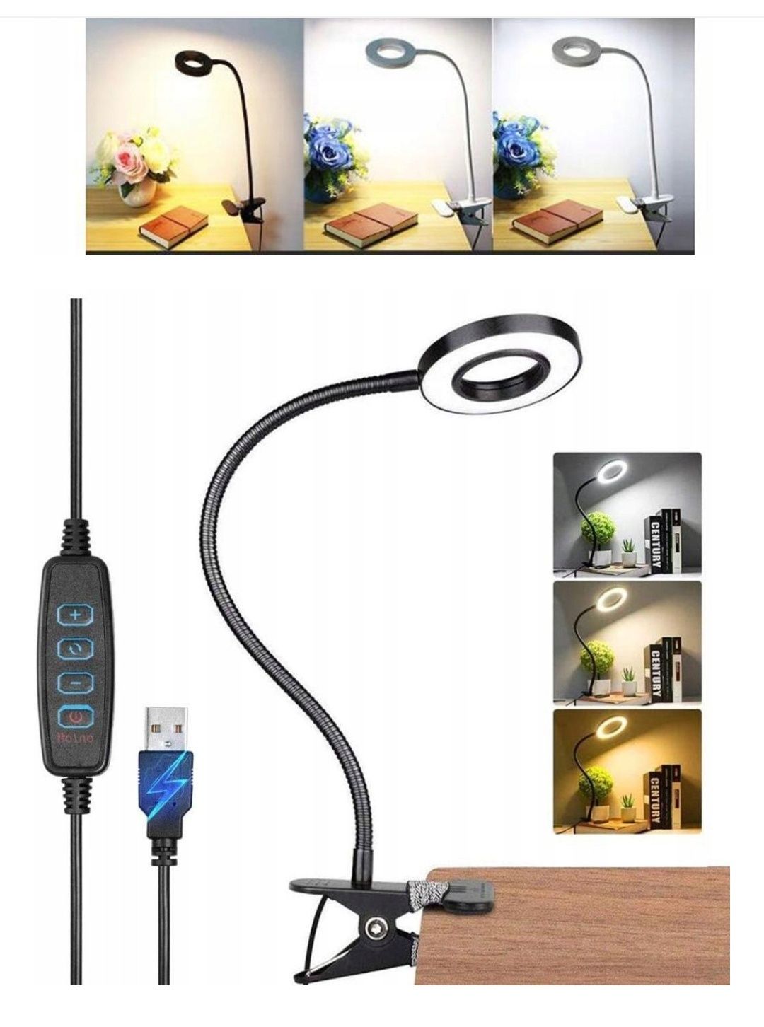 Lampka do selfie USB Regulowany uchwyt Regulowana jasność