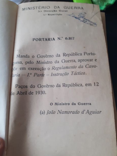 Livro do ministério da guerra 1930