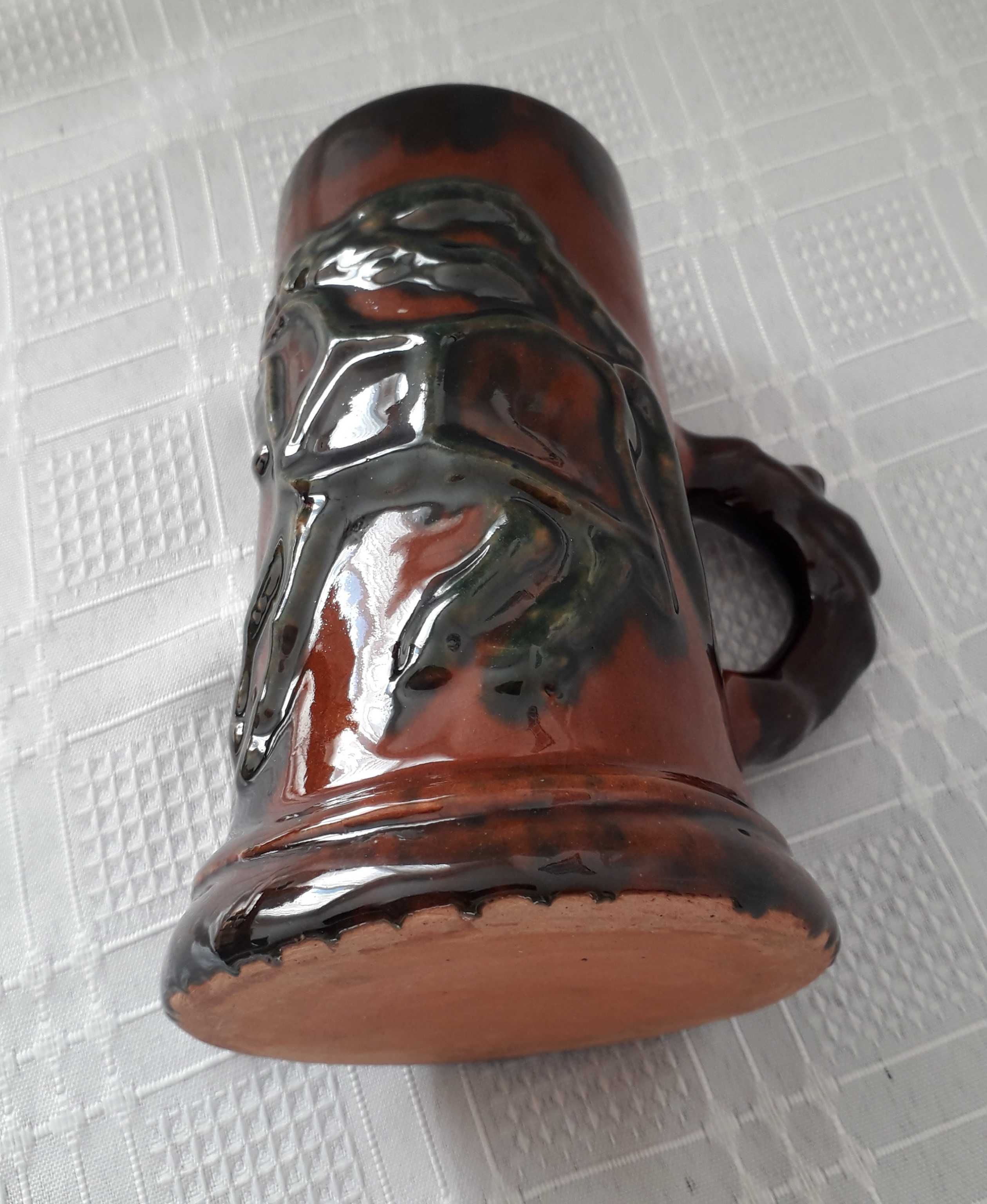 KUFEL ceramiczny, zdobiony z okresu PRL