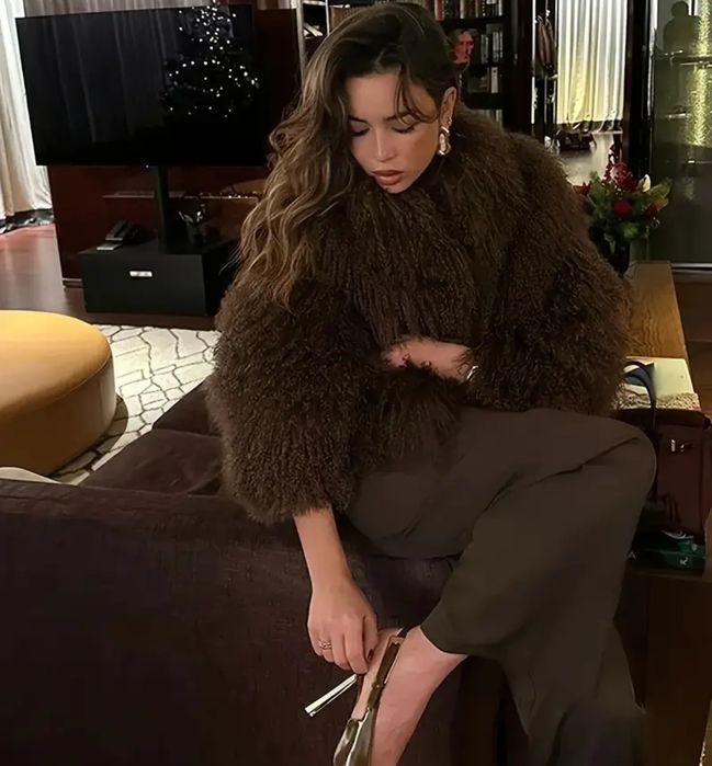 Шуба осінь зима колір кави розмір S