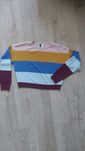 Sweter w kolorowe pasy oversize