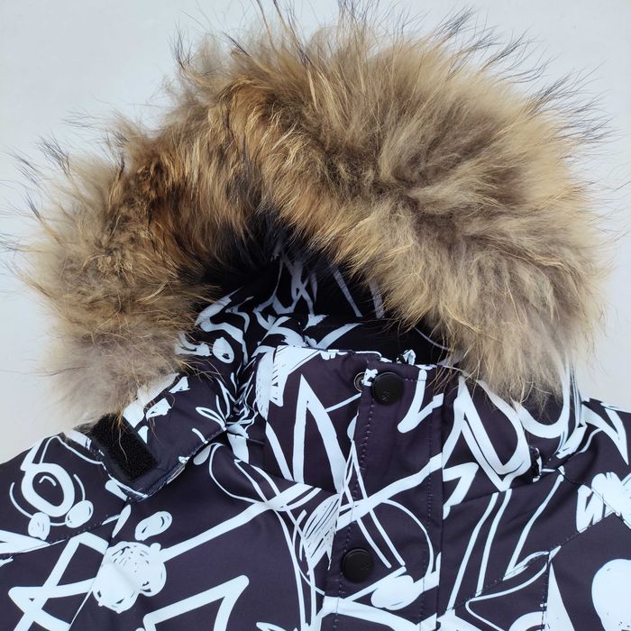 Зимова дитяча куртка для хлопчика 110-134 тепла натуральне хутро фліс