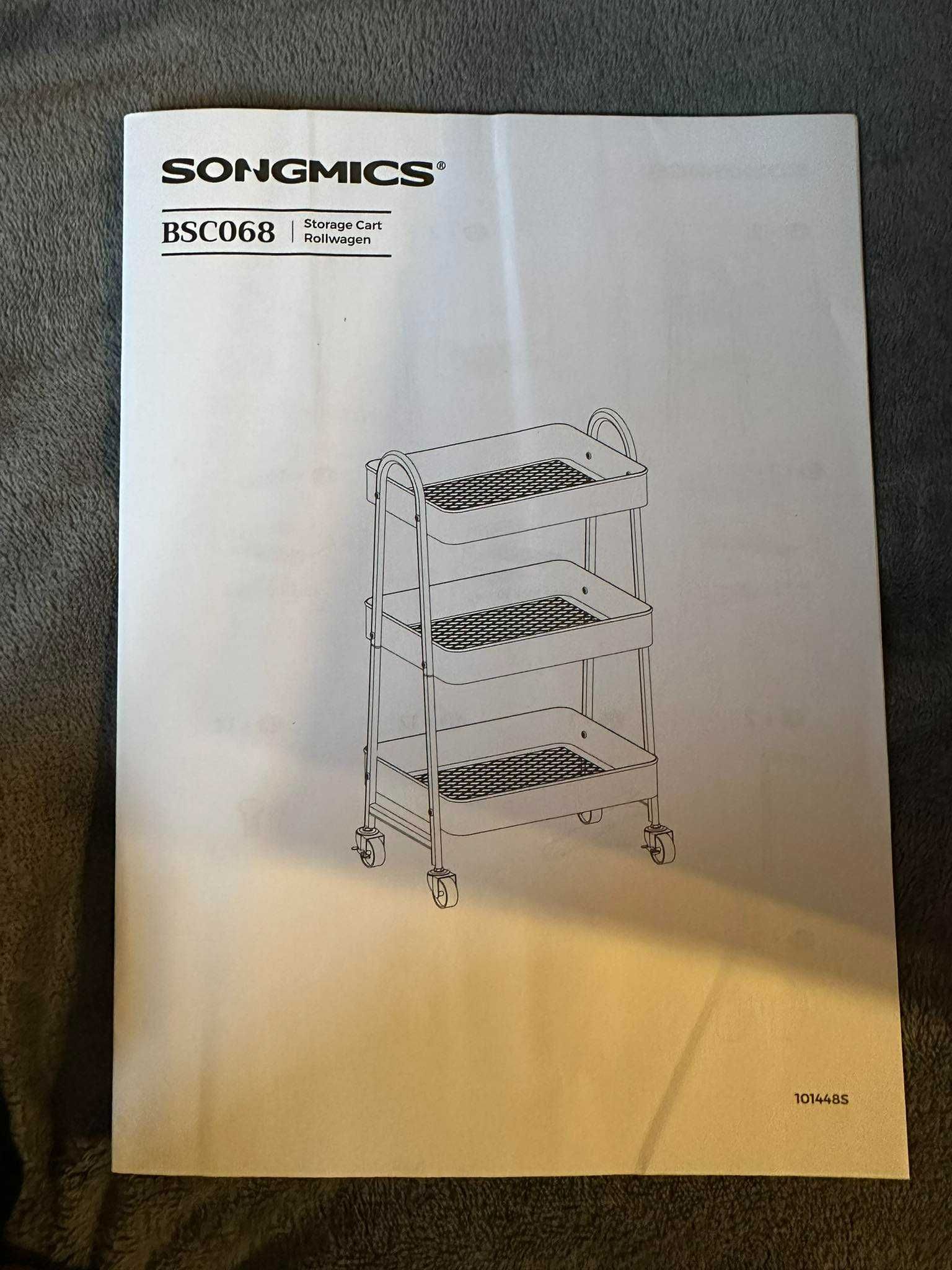 SONGMICS, Wózek, Metalowy, Serwowanie, Pojemny, Czarny, Elegancki, TOP