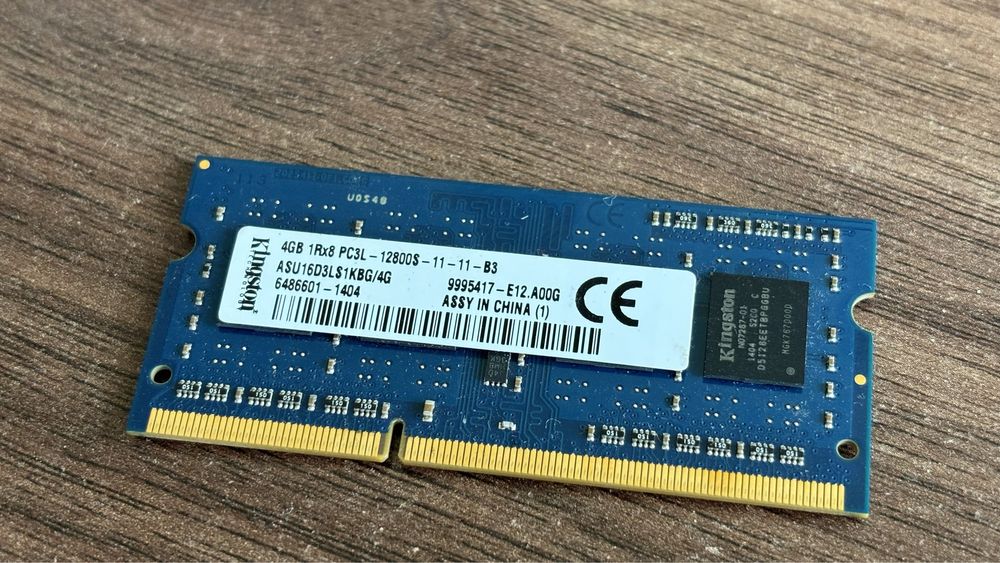 Оперативна памʼять Kingston SODIMM 4gb 1rx8 pc3l-12800s-11-11-b3