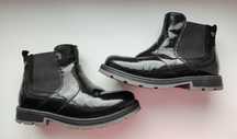 Buty, botki lakierowane dziewczęce, czarne Lasocki r.29