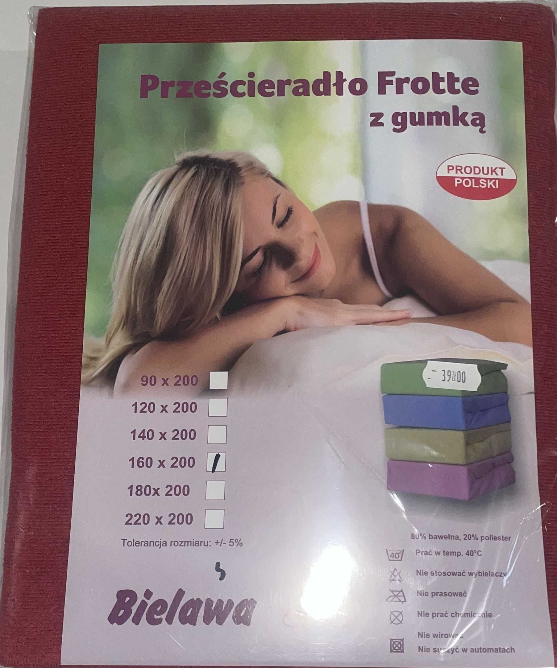 Prześcieradło frotte z gumką 160x200