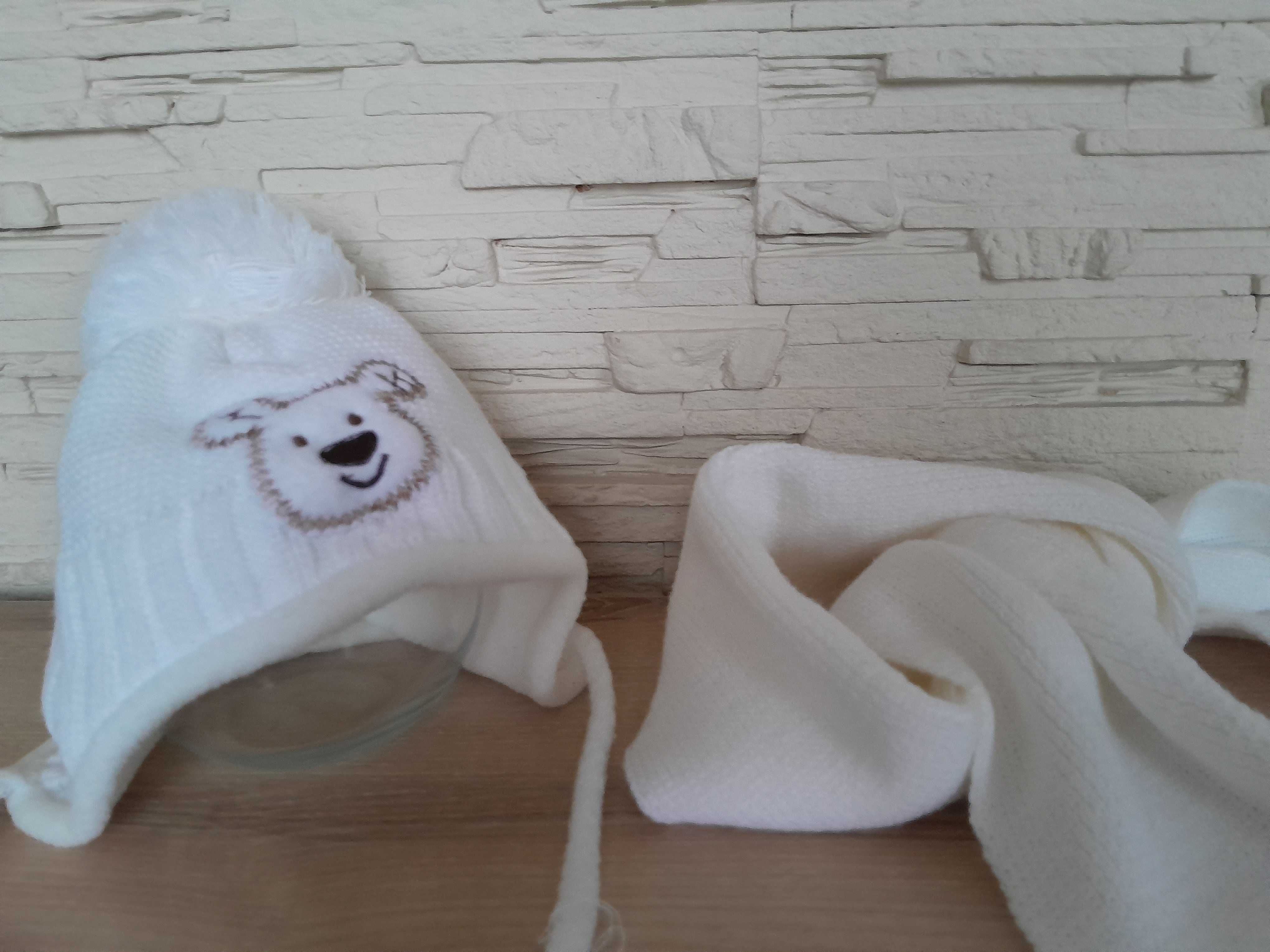 Шапка шарфик комплект шапка для новорожденного