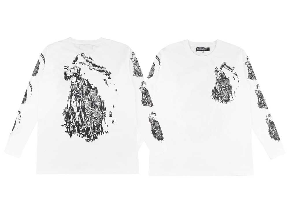 Лонгслив Подмост Скейтбординг Малыш Антон Дисторшн Белый Optimus gang