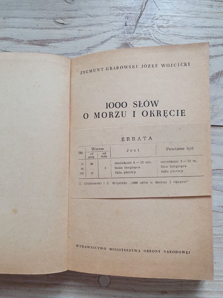 1000 Słów o morzu i okręcie Grabowski Wójcicki 1955