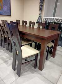 Stół z 10 krzesłami do jadalni, salonu